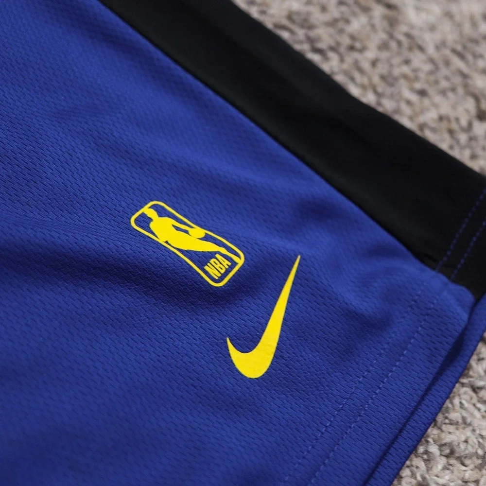 Nike NBA Golden State Warriors Dri Fit Kids L 14/16 Basketball Shorts Yellow NWT